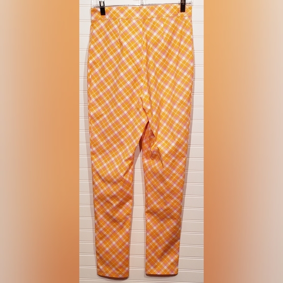 Urban Outfitters Orange Plaid Straight Leg Capri - Picture 3 of 5